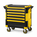 Carrello porta attrezzi con 7 cassetti in metallo e plastica giallo/nero