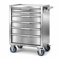 Carrello con cassetti in acciaio inossidabile a 7 ripiani