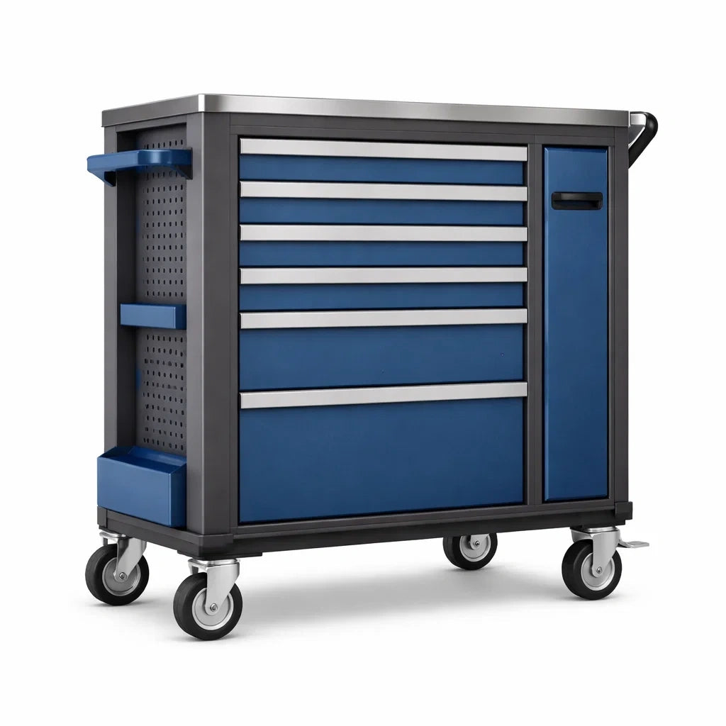 Carrello Portautensili in Acciaio Verniciato con 6 Cassetti