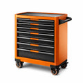 Carrello porta attrezzi in metallo con 7 cassetti Arancione/Nero