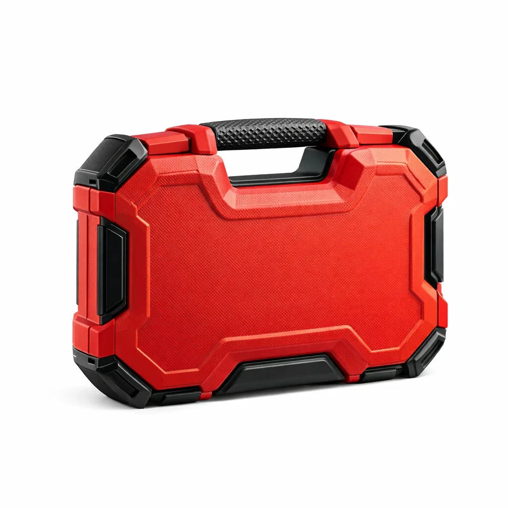 Valigetta Protettiva in Plastica ABS Rossa e Nera 40x30x12 cm