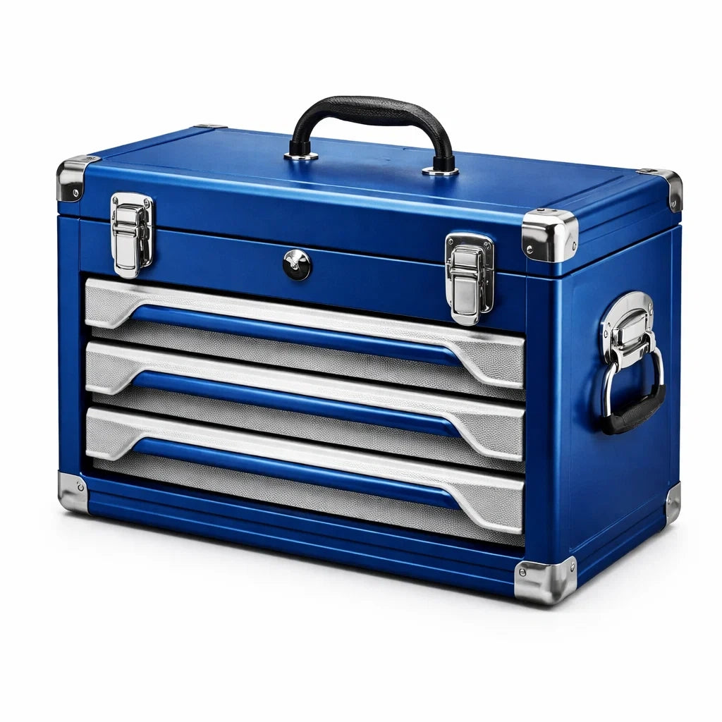 Cassettiera in Metallo Blu con 3 Cassetti