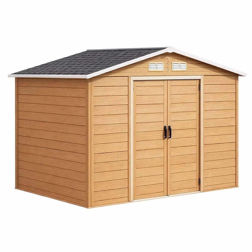Casetta da Giardino in PVC e Tetto in Bitume Marrone