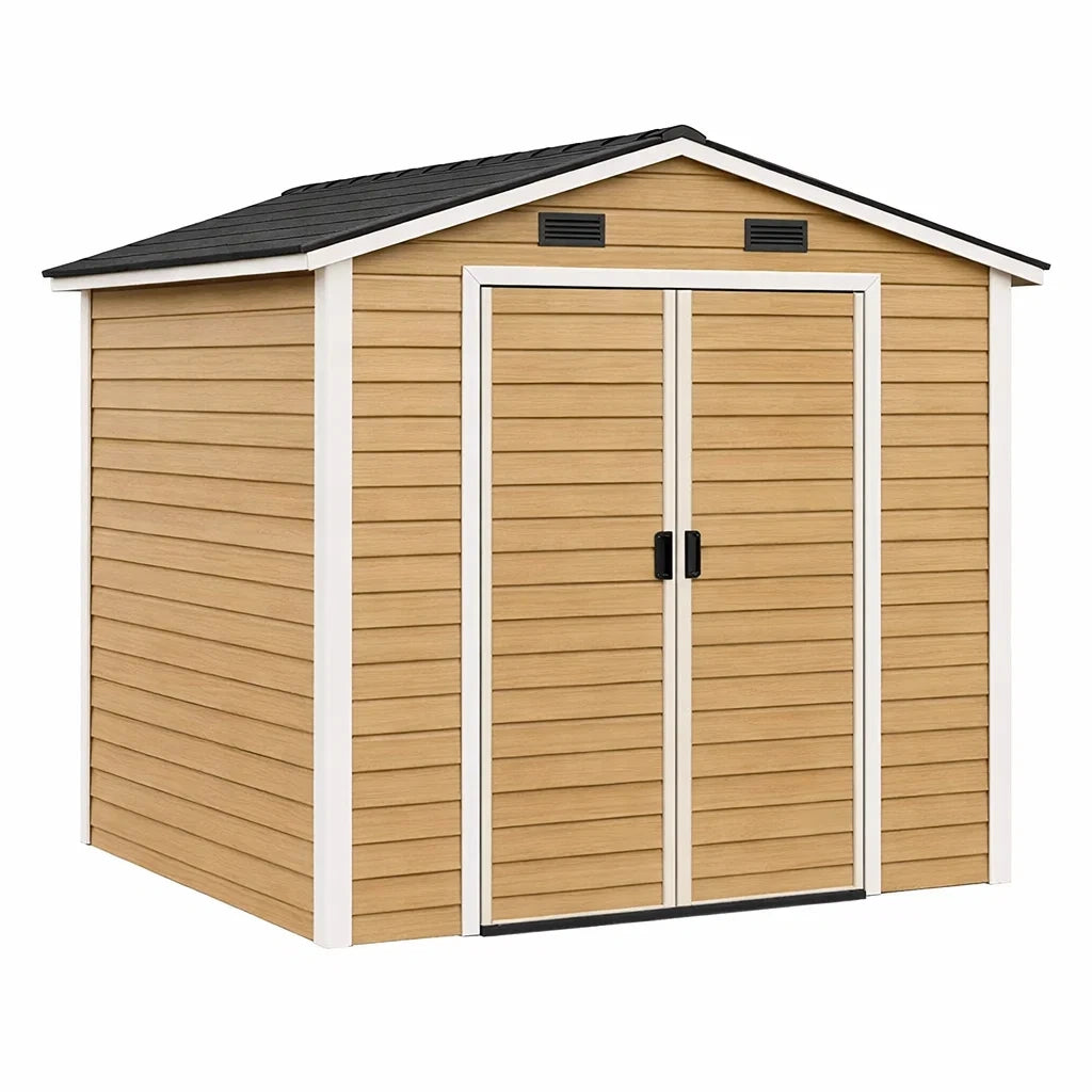 Capanno da Giardino in PVC con Doppia Porta e Ventilazione