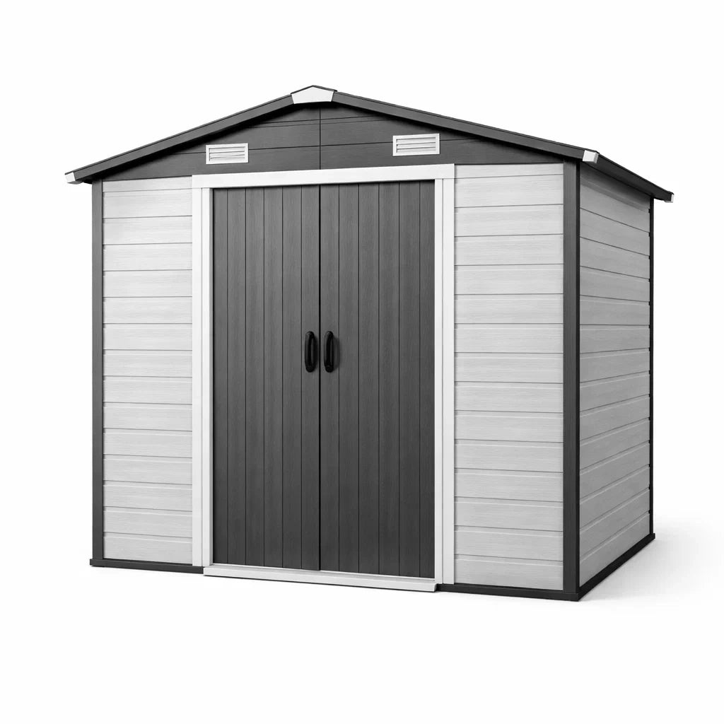 Capanno da Giardino in Resina Grigio/Nero 213x127x185 cm