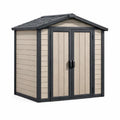 Capanno da Giardino in Resina 185x152x226 cm Beige/Nero