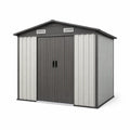 Capanno da Giardino in Metallo Zincato Grigio 213x130x173 cm