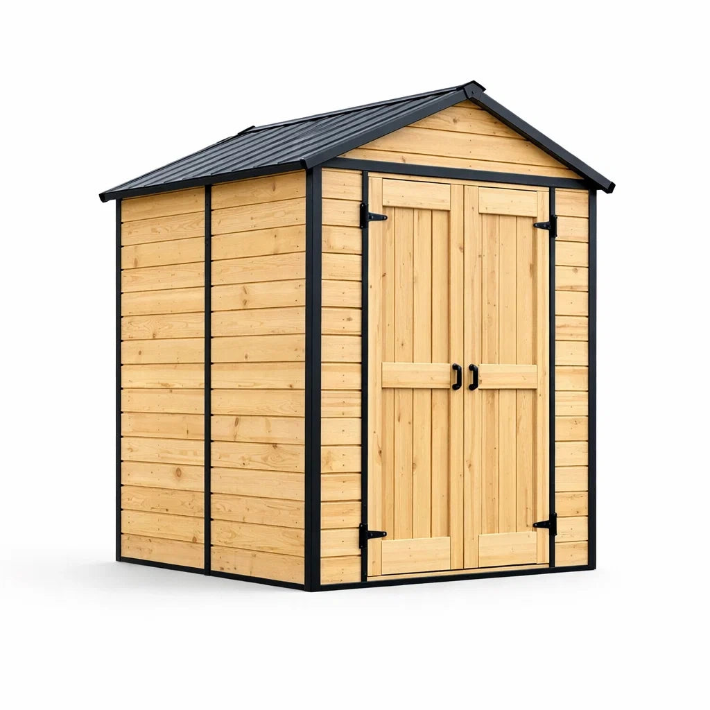 Capanno da Giardino in Legno di Cedro e Acciaio 213x130x185 cm