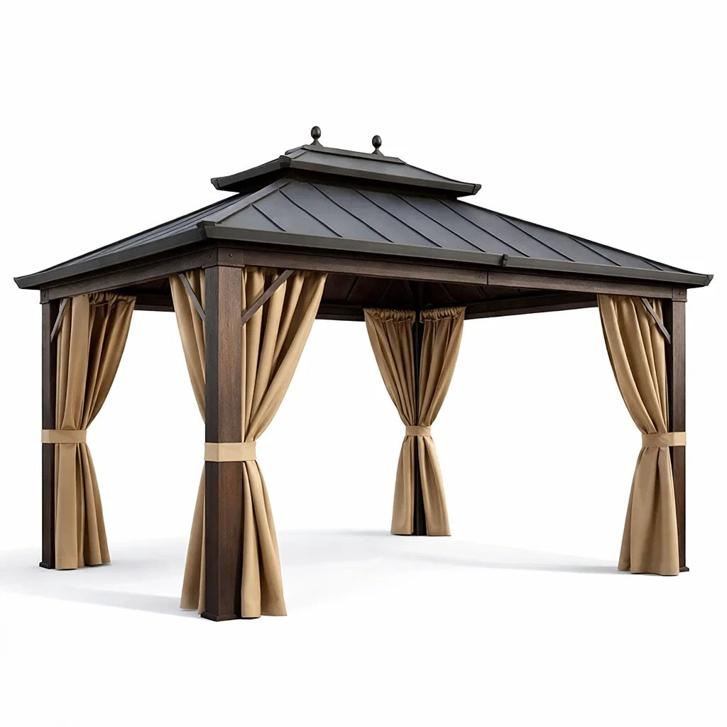 Gazebo in Metallo e Poliestere 3x4m