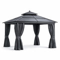Gazebo da Esterno in Alluminio e Acciaio con Tendaggi in Poliestere
