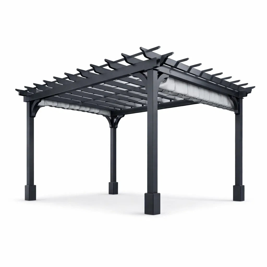 Pergola in Metallo con Tettuccio Retrattile 300x300x230 cm