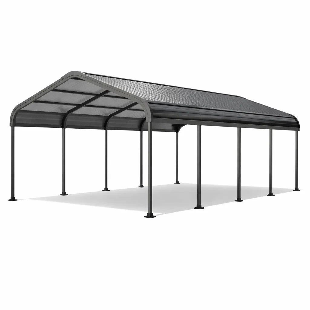 Gazebo da Giardino in Alluminio con Tetto in Policarbonato 600x300 cm Grigio Antracite
