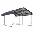 Tettoia per Auto in Acciaio Zincato e Policarbonato Grigio 500x300x240 cm