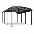 Tettoia Autoportante in Alluminio e Policarbonato Nero 5x3 m