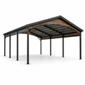 Tettoia per Auto in Acciaio e Legno 600x300x250 cm