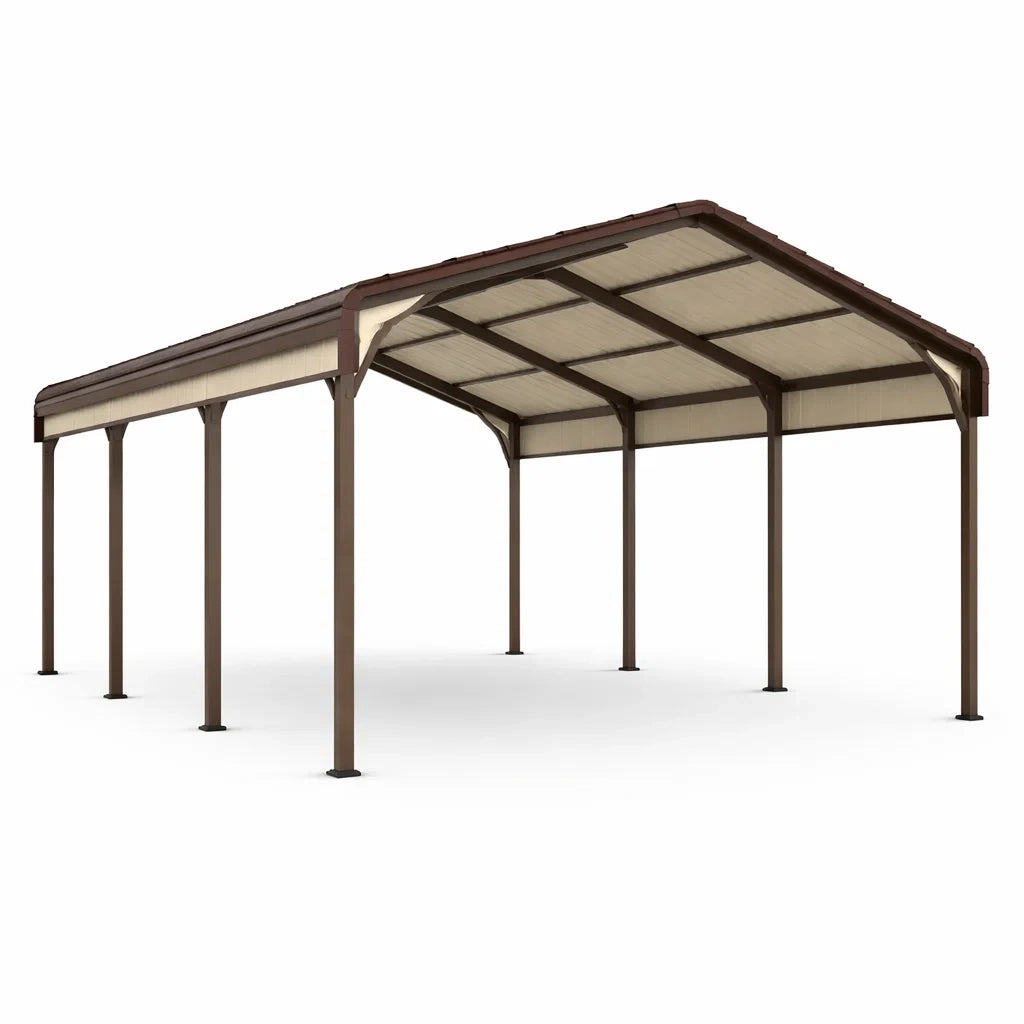 Tettoia Autoportante in Acciaio 6x3m Marrone